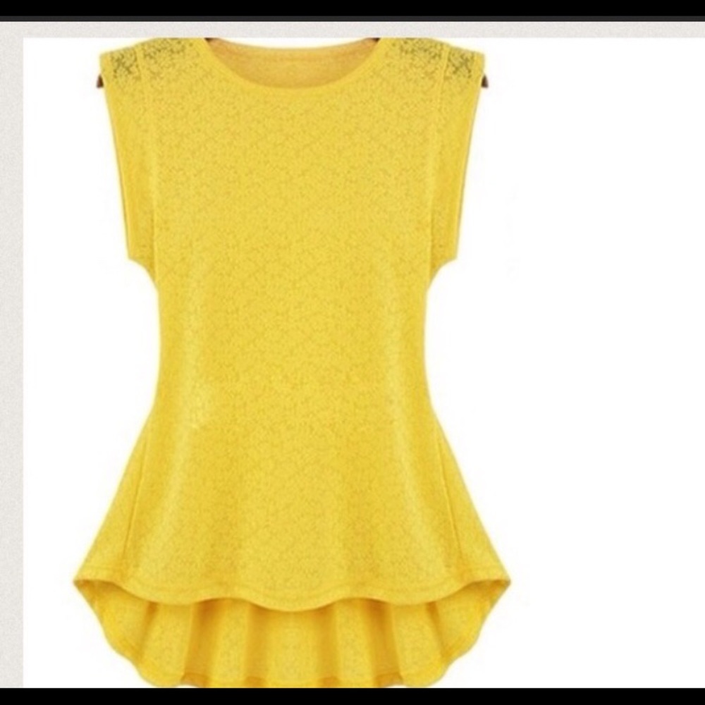 NWT Yellow Peplum Top - Picture 1 of 6